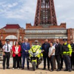 Clive Grunshaw with officers in Blackpool